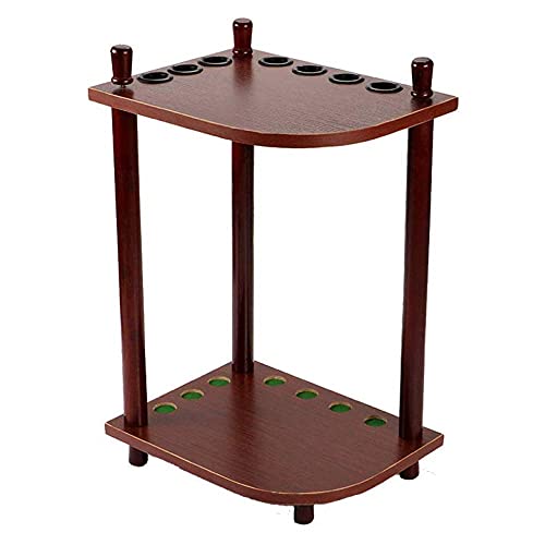 WBJLG Freistehender Billardstock,Massivholzständer Vertikaler Bodenstehender Queuehalter,für Billard Pool Queue Rack 7 Queues/Holzmaserung / 40x30x64cm
