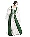 Mythic Renaissance Medieval Irish Costume Over Dress & Cream Chemise Set (Small/Medium, Hunter Green)