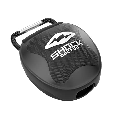 Shock Doctor Funda Protectora bucal ventilada, Almacenamiento Universal para Adultos y jóvenes, Negro Cromado