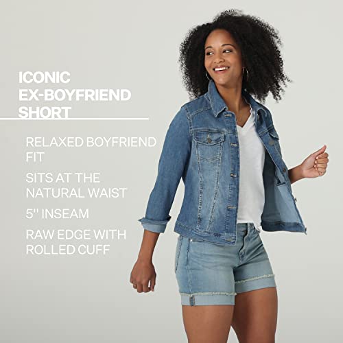 Riders By Lee Indigo Women's Modern Collection Denim Ex-Boyfriend 5" Rolled Cuff Short, Blue, 10 Avg #TOP4