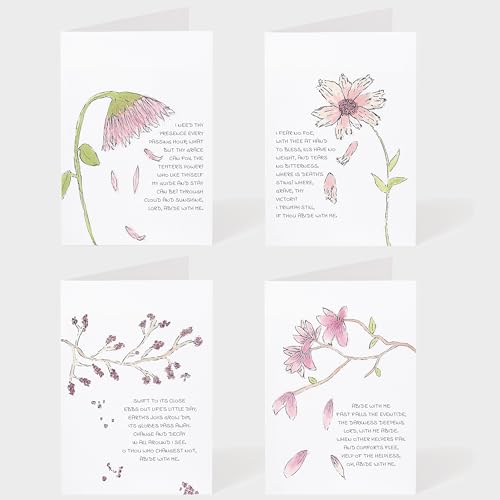Image of Hymns By Hannah Watercolor Christian Hymn Notecards Gift Set, 4 Notecards w / Envelopes and Sticker Envelope Seals, 4 inchx6 inch Notecards, Blank Inside, Reprints of Original, Hand-painted Watercolor Art,