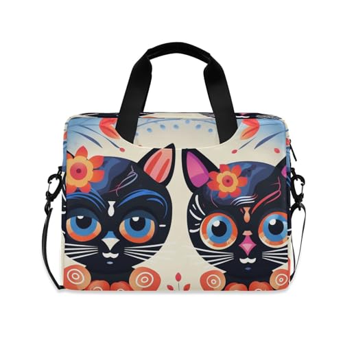 Maletín para portátil ALASA Sugar Skull Cat cruzado