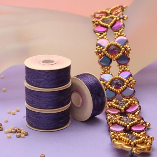 Fil de tissage perles violet foncé 0.15mm nylon ultra résistant anti-effilochage 105m
