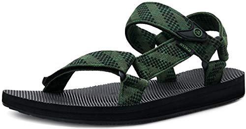 ATIKA Men's Islander Walking Sandals, Arch Support Trail Outdoor Hiking Sandals, Strap Sport Sandals, Summer Water Shoes, Islander(m114) - Olive, 11
