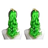 MapofBeauty 20'/50cm 2 Pack Curly Ponytail Long Wavy Hair Fashion Hair Accessories (Fluorescent Green)
