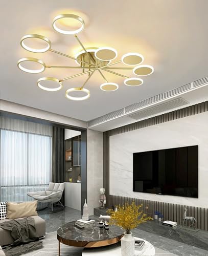 Plafonnier en aluminium dimmable avec télécommande pour grand salon - 5