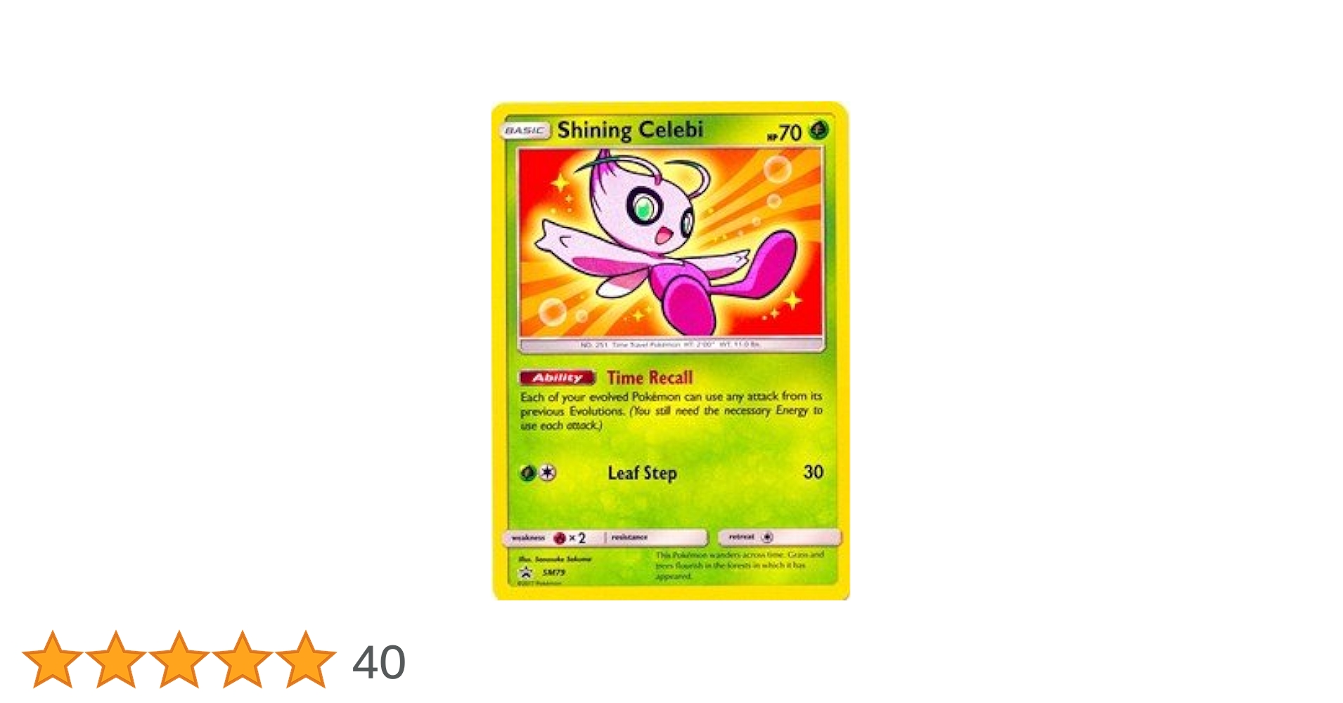 Pokemon Shining Celebi - SM79 - SM Black Star Promos