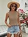 CiCiBird Women Cute Crop Sweaters Vest Knit Sleeveless Pullover Tops Crochet Ruffle Hem Tank Rose Khaki M