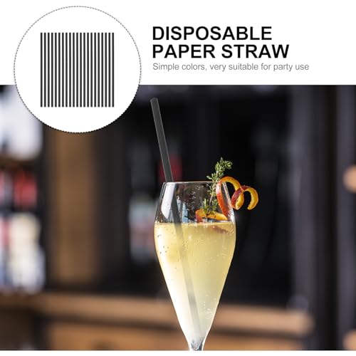 Pitillos desechables de papel negro 200 pcs miniatura 7
