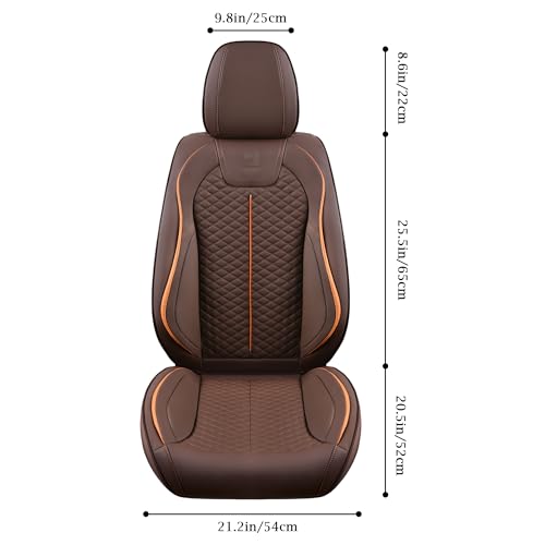 Doogo Car Seat Covers Full Set, Car Seat Protectors 5 Seats, Automotive Seat Covers, Coffee Driver Seat Covers Universal Front and Rear Seat Covers Fit for Most Cars - Image 4