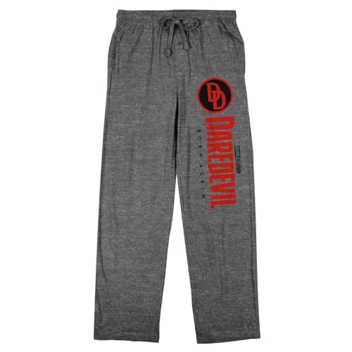 Daredevil Born Again Logo & Title Adult Gray Heather Sleep Pajama Pants