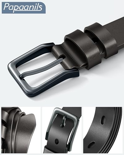 Image of Mens Dress Belt,Genuine Casual Leather Belts for Men 1.5 inch Width