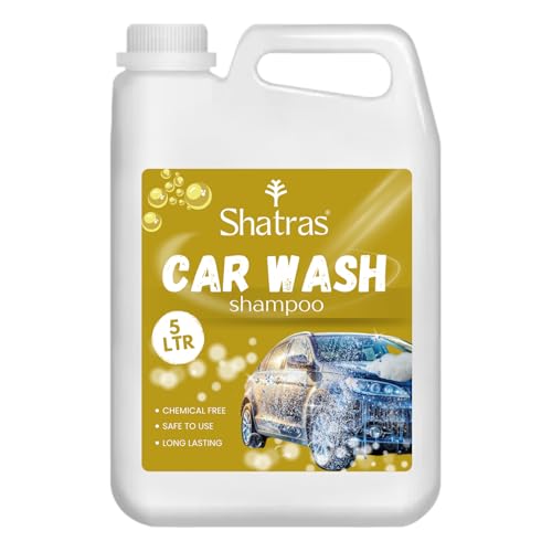 Image of Shatras Car Wash Shampoo - High Foam Car Cleaning Liquid | pH Neutral Formula | Scratch-Free Wash | Deep Cleaning & Extra Shine | Suitable for All Vehicles - 5L (YELLOW)