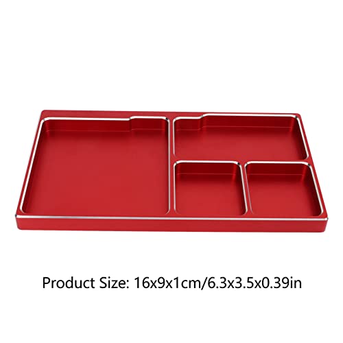 Lybunair Aluminum Alloy RC Screw Tray with Magnetic Pad, Magnet Screws Holder Plate RC Repair Tool for RC Maintenance (Red, Blue) (Red) - Image 4