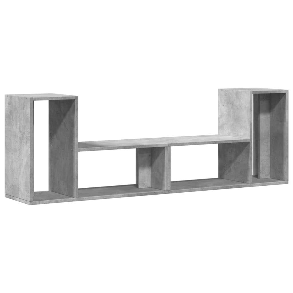 Set di 2 mobili per TV, grigio cemento, 75 x 30 x 50 cm, in legno