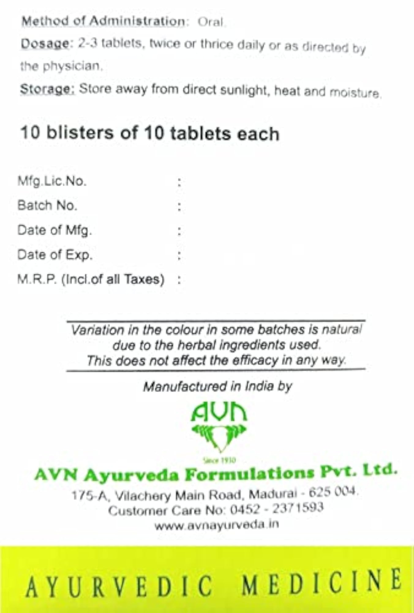 Dhanwantaram Kashayam Tablets, Pack of 4 for Wellness