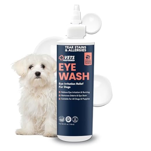 Vets Preferred Eye Cleaner for Dogs - Dog Eye Wash Drops for Infection & Tear Stain Remover - Improves Allergy Symptoms, Infections & Runny Eyes - Dog Eye Drops Rinse for Every Dog - 4 Oz