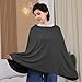 Seejoy Nursing Cover for Breastfeeding, 360°Full Coverage Nursing Poncho, Rayon Soft & Breathable Breastfeeding Cover up (Smooth Rayon, Black)