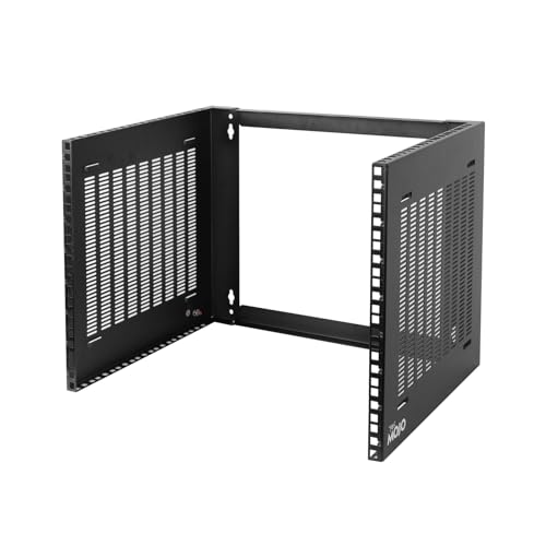 Tecmojo 8U Wall Mount Rack 8U Rack 14 inch Depth 19 Network Rack for Shallow Server and IT Equipment Network Switches Patch Panel Bracket 110lbs(50kg) Weight Capacity Black