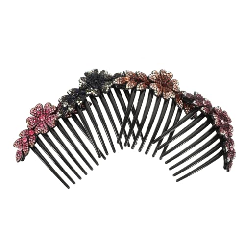 PartyKindom 4Pcs Rhinestone Hair Combs for Wedding Bride Sparkly Side Comb Clips Gradient Colors Decorative Hair Accessories for Bridesmaids and Special Occasions