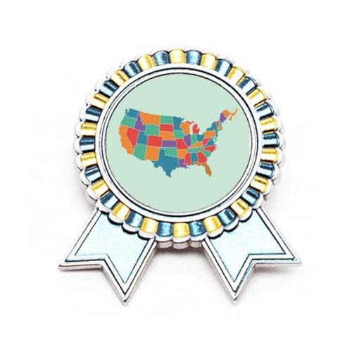 Broche carte d'Amérique en métal M : le bijou idéal pour personnaliser votre look de voyage