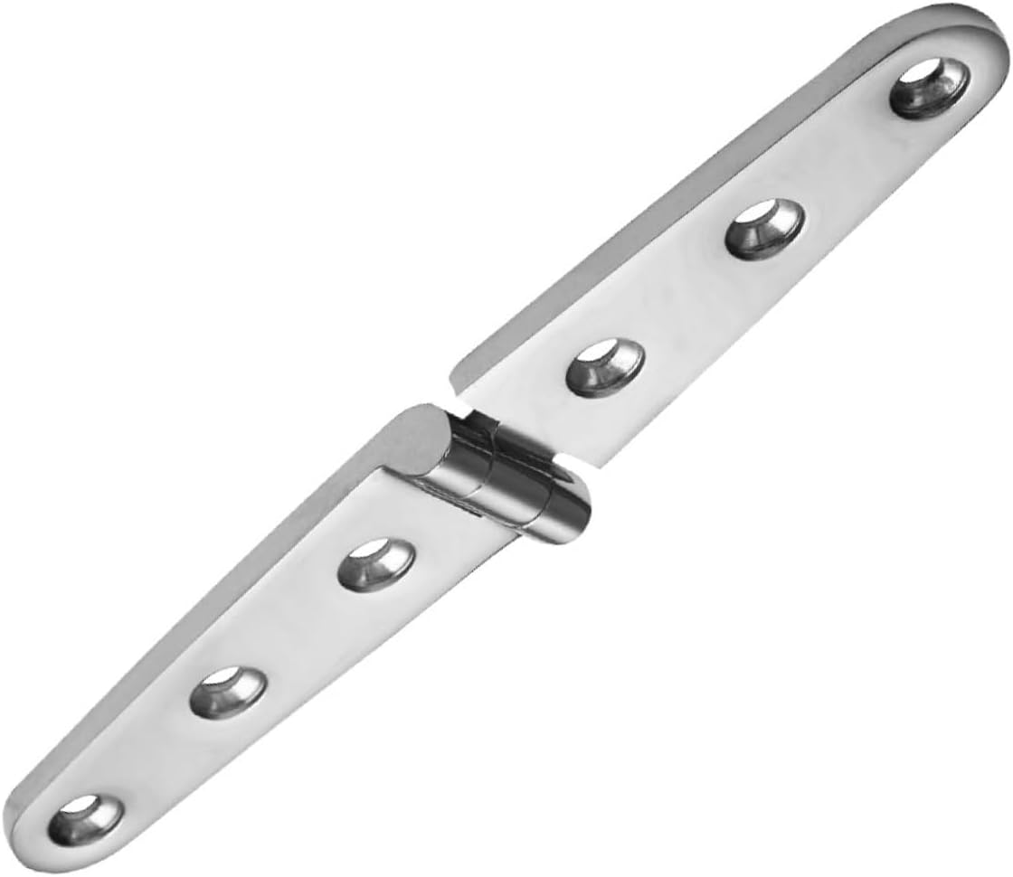 4 Pcs 316 Stainless Steel Heavy Duty Boat Hinge, Strap Hatch Casting Butt Hinge for Boat Cabinet Furniture Hardware Deck Door Hinge, 6 Holes