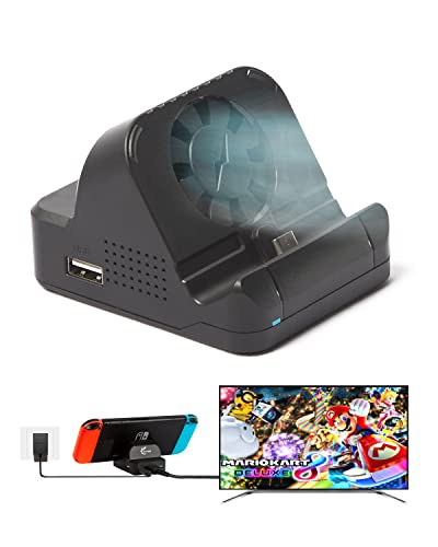 Switch Dock Station for Nintendo, Portable TV Docking Set for Nintendo Switch&OLED Model, Switch Travel Charging Dock Adapter with Cooling Fan, Better Base Dock Set Replacement for Official, Arttodo
