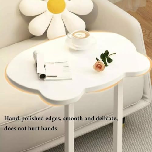 Image of Side Table Stands Couch Side, Swivel TV Tray Table, C-Shaped End Table, Small Center Table for Home Office for Bedroom, Living Room | Closet with Dustproof Door (Panda Table-YZ-06)