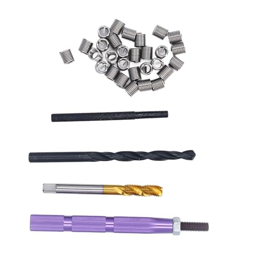 Fafeicy 34PCS Metric Thread Repair Kit 304 Stainless Steel Helicoil Type Screw Repair Sleeve Set M6 x 1.0 x 2D