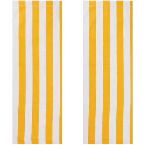 GORGECRAFT 2pcs Remplacement pour Chaise de Plage en Toile 120x43cm Tissu de Remplacement pour Chaises D'Extérieur à Rayures Chaise Pliante Inclinable pour...