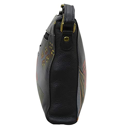 Image of Anna by Anuschka Women's Hand-painted Women's Genuine Leather Slim Medium Crossbody
