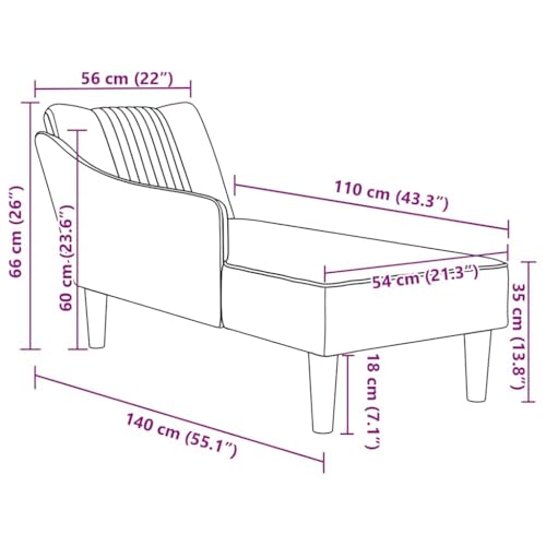 VIDAXL Fauteuil long avec accoudoir - vue 5
