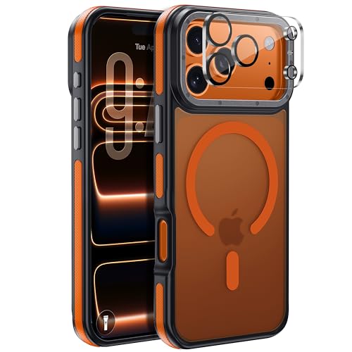 Yzoiko for iPhone 18 Pro Case, Magnetic & Shockproof, Orange