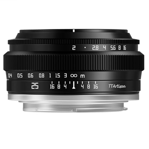 Image of TTArtisan APS-C 25mm F2 Metal Bodied Lens Compatible with Sony E Mount - Black