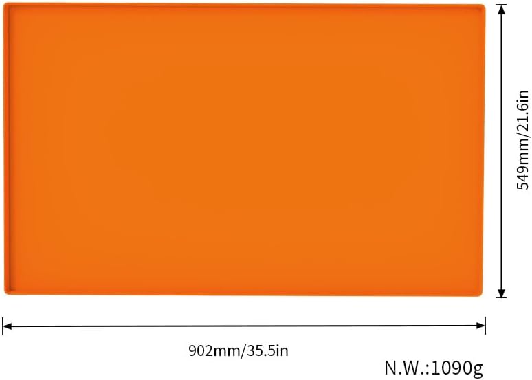 Miniatura 7 de Alfombrilla de silicona para Blackstone de 22 pulgadas, cubierta protectora naranja, placa de plancha de goma, fácil de limpiar y almacenar,