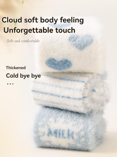 Image of Women Fuzzy socks Winter Fluffy Warm 4-Pairs Cozy Comfy Home Sleeping Socks