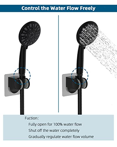 Shower Head Flow Control Valve G1/2 Brass Shut-Off Valve With Metal Handle Lever Shower Head Valve Water Flow Control Valve Regulator Shut Off Valve For Hand Shower, Or Bidet Sprayer-Matte Black #TOP2