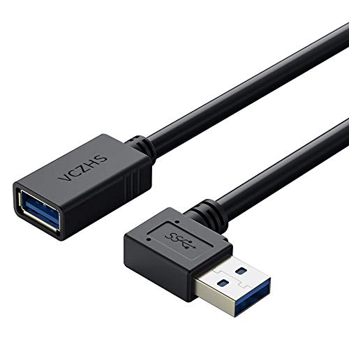Right Angle USB Extension Cable 1.2m, VCZHS USB 3.0 Extension Cable Right Angle 90 Degree USB 3.0 Male to Female Extender Cord for Oculus VR, Playstation, Xbox, Keyboard,Mouse,Flash Drive
