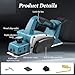 Akku-Hobel Kompatibel mit Makita 18V Akku, Handhobel Elektrisch 15000RPM, Hobelbreite 82 mm, Spantiefe 2 mm, Elektrischer Hobel für Holzbearbeitung (Ohne Akku)
