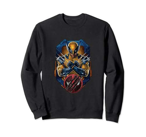 Marvel Deadpool & Wolverine Logan Bust Epic Portrait Retro Sweatshirt
