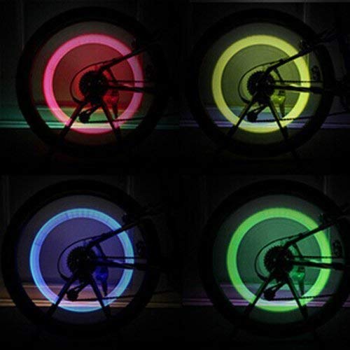 CUGBO 40Pcs Car Bike Tire Valve Stem Caps Wheel Lights, LED Flash Tyre Automative Lamps for Car Bicycle Motorcycles Accessories with 2 Tablet Button Coin Cell Batteries Gift - Thumbnail 6