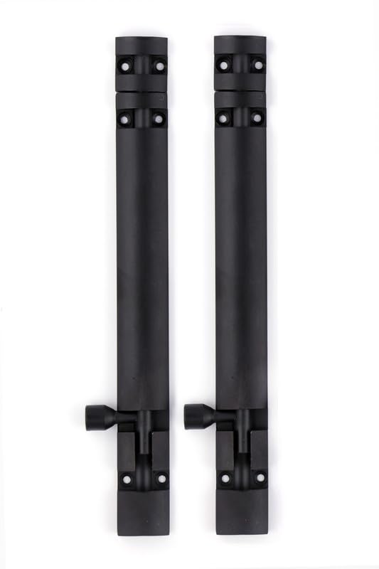 Image of Premium Heavy Aluminium 8 Inch Tower Bolt | Door Stopper | Door Lock Latch for Home, Office Doors,Main Doors,Windows | kundi | chitakni | Chitkini(Black Finish)(Pack of 2)