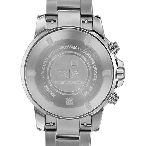 Image of Xylys Lightning with Chronograph Quartz Black Dial Silver Stainless Steel Strap Watch for Men - 40068SM01E