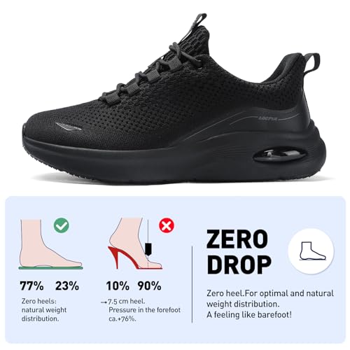 Image of Wide Toe Box Shoes Women Slip on Sneakers with Arch Support, Extra Wide Width Comfort Walking Shoes for Plantar Fasciitis, Zero Drop Cushion Tennis Gym Shoes