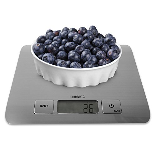 Duronic Ks1009 Super Slim Sleek Design Digital Display 5 Kg / 11 Lb Electronic Kitchen Scales - With Glossy Brushed Chrome Stainless Steel Surface And 2 Years Free Warranty #TOP4