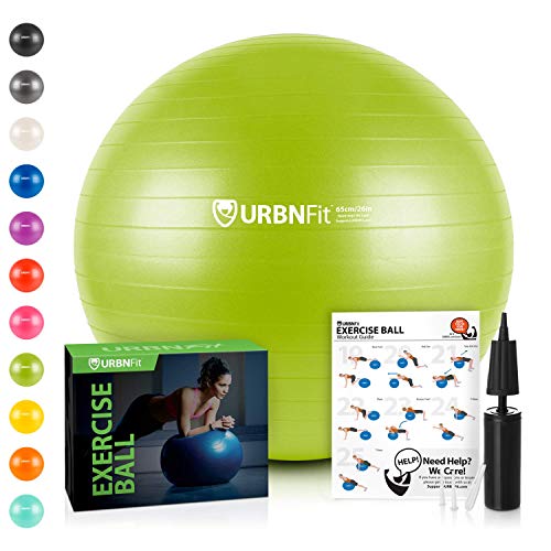 URBNFit Exercise Ball (Multiple Sizes) for Fitness, Stability, Balance & Yoga - Workout