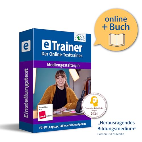Einstellungstest Mediengestalter/in Prüfungspaket | Online-Trainer + Logik-Buch | Aufgaben mit Antworten und Lösungswegen | Auswahlverfahren erfolgreich bestehen | Deutsch, Wissen, Mathe, Logik …