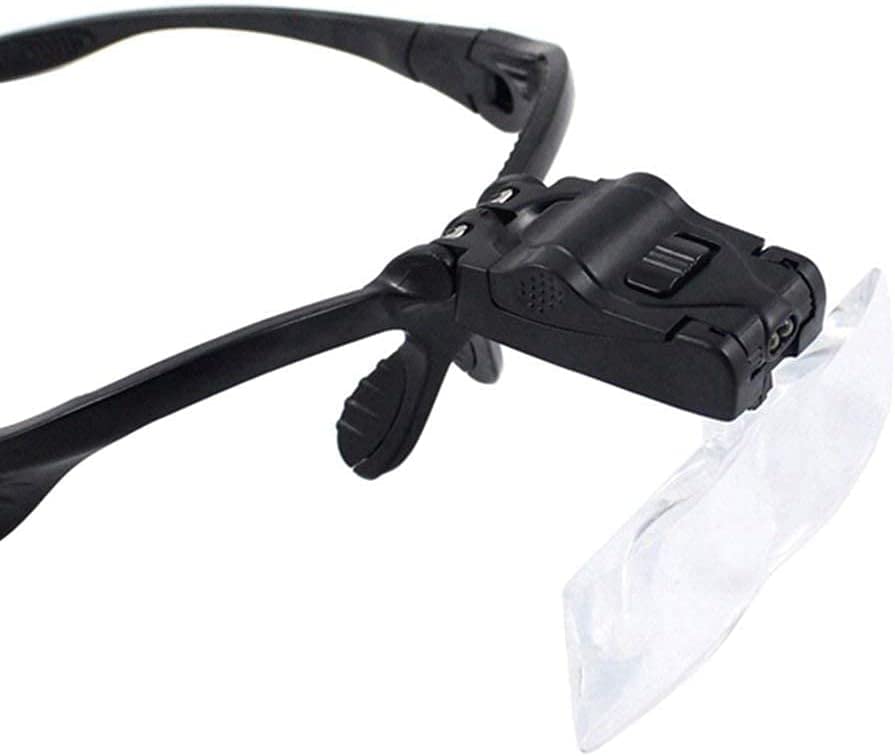 Lupa Frontal, Manos Libres, con Lámpara Led, 5 Juegos De Lentes HD 1X 1.5X 2X 2.5X 3.5X, Gafas De Lectura, para Periódicos, Soldadura, Reparación Y Mantenimiento De Joyería.