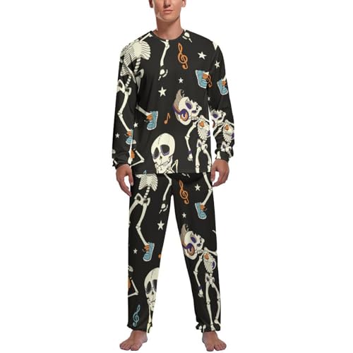 Pyjama squelette homme ensemble de nuit manche longue et pantalon