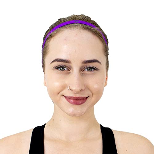 Faixa de Cabelo Hupi Kit 03 Preto Branco e Roxo, Cor: Preto/branco/roxo, Tamanho: Unico